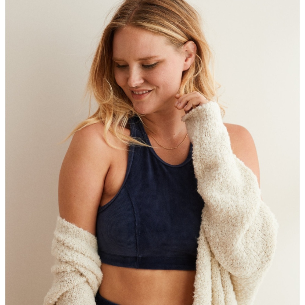 AERIE CHILL CORDUROY HIGH NECK BRALETTE